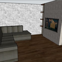 3D tekening woonkamer