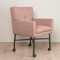 Luxe eetkamerstoel met wieljes