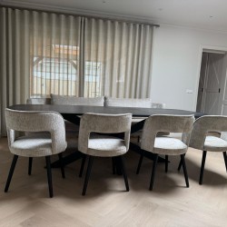 Eetkamerstoelen met open rug in luxe stoffen design stoffen