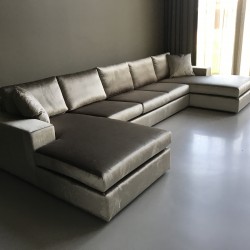Fluwelen U-bank op maat in design look Fluwelen U-bank op maat in design look