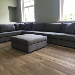 Landelijke hoekbank Great-Brittain op maat in Linnen-katoen stof Landelijke hoekbank Great-Brittain op maat in Linnen-katoen stof