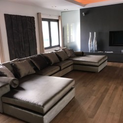 Longchair bankstel met velours stof Teatro op maat Longchair bankstel met velours stof Teatro op maat
