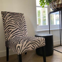 Luxe stoel zonder armleuning in zebra print