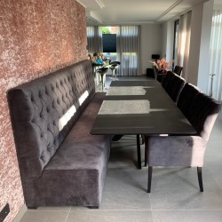 Luxe wandbank met capitons Luxe wandbank met capitons