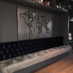 Maatwerk eetkamerbank in velvet stof