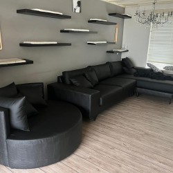 Ronde-kunstlederen-fauteuil Ronde-kunstlederen-fauteuil