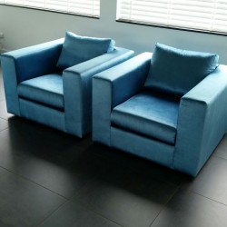 Velours blokfauteuils in luxe uitvoering op maat Velours blokfauteuils in luxe uitvoering op maat