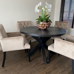 Velvet stoelen met capitons Velvet stoelen met capitons