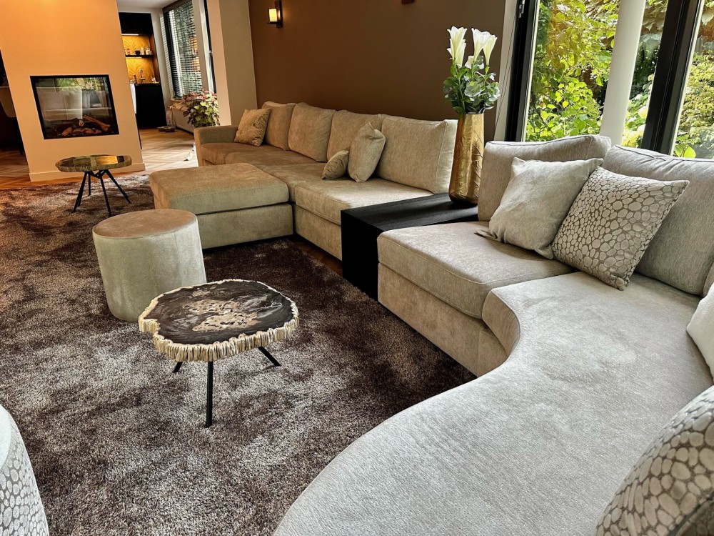 Bank met ronde ottoman Bank met ronde ottoman