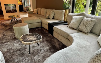 Bank met ronde ottoman Bank met ronde ottoman