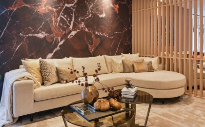 Bank met ronde longchair