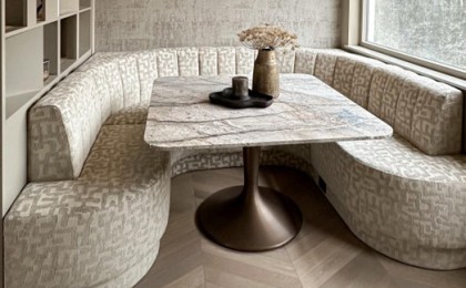 Luxe eetkamerbank in U-opstelling