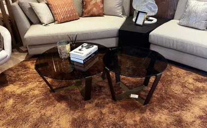 Ronde glazen salontafel